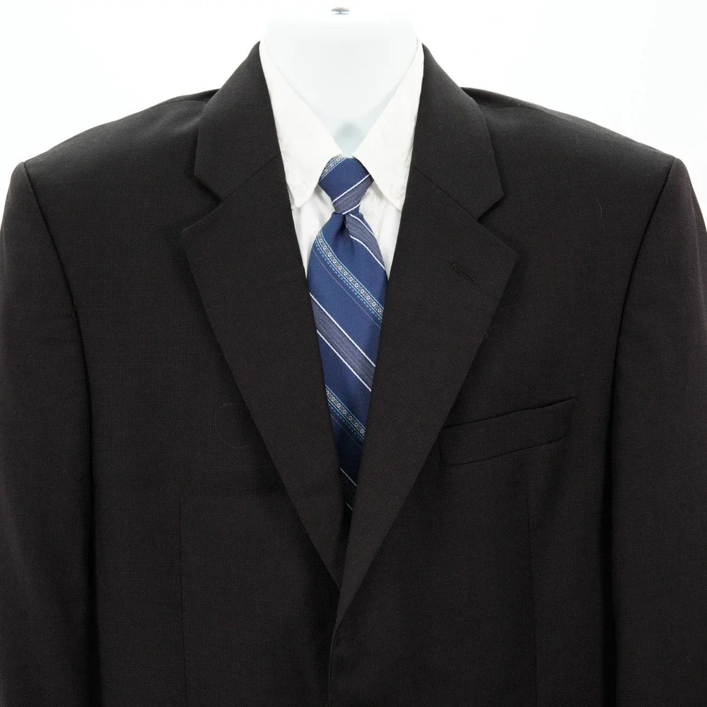 Savile Row Alexandre London Wool Brown Birdseye 2 Piece Suit 42R  37 / 31